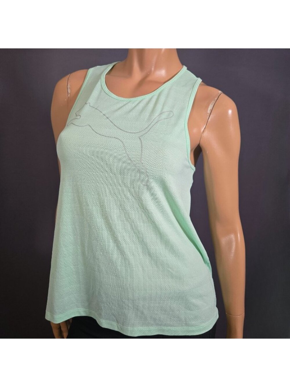 Y2K Puma Sleeveless Activewear Mesh Racerback Top Mint Green Size M 2000s